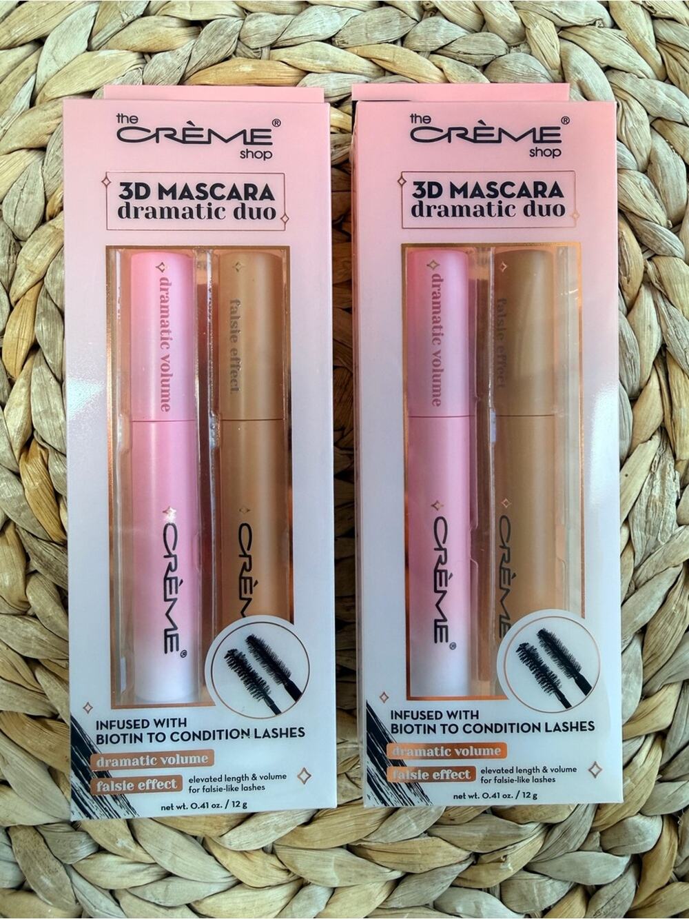 NIB The Crème Shop 3D Mascara Dramatic Duo - 2 Pack